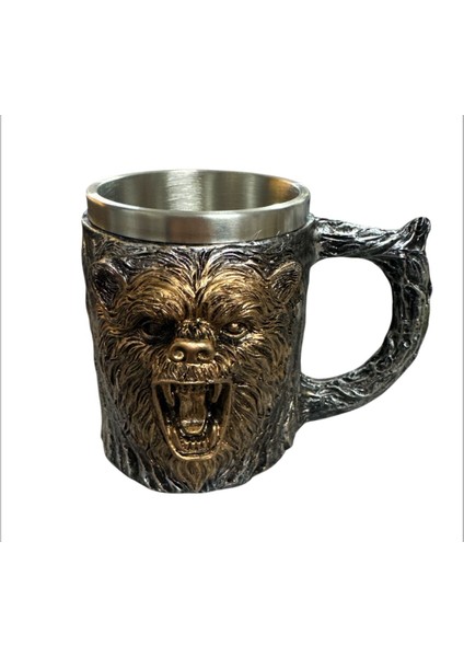 Mitolojik Yırtıcı Ayı Figürlü Çelik Kupa fiyatları