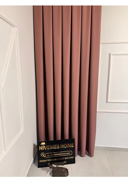 Roma 18542-D Keten 1/3 Sık Pileli Gülkurusu Fon Perde Apm fiyatları