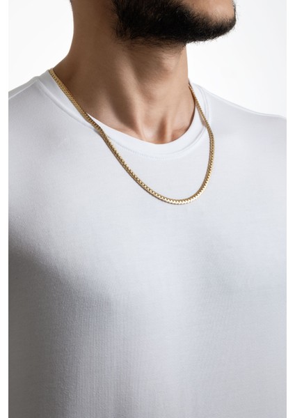 Örgü Model Sarı Kaplama Çelik Erkek Kolye modelleri