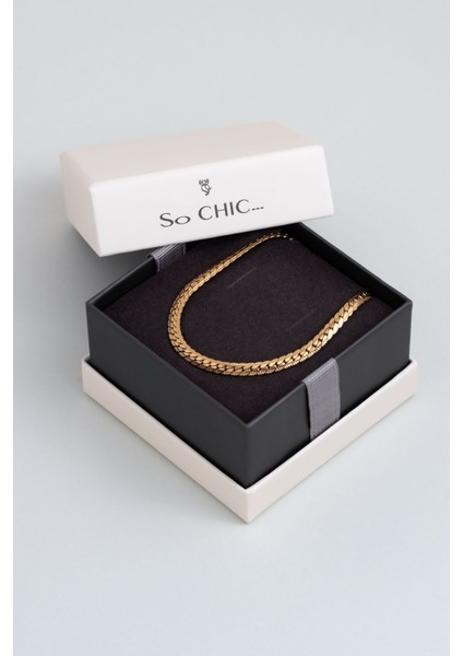 Örgü Model Sarı Kaplama Çelik Erkek Kolye indirimleri