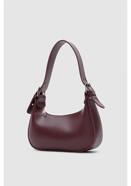 Muse Bordo Oval Baget Çanta