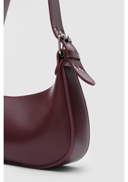 Muse Bordo Oval Baget Çanta