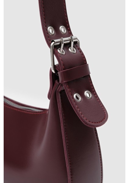 Muse Bordo Oval Baget Çanta