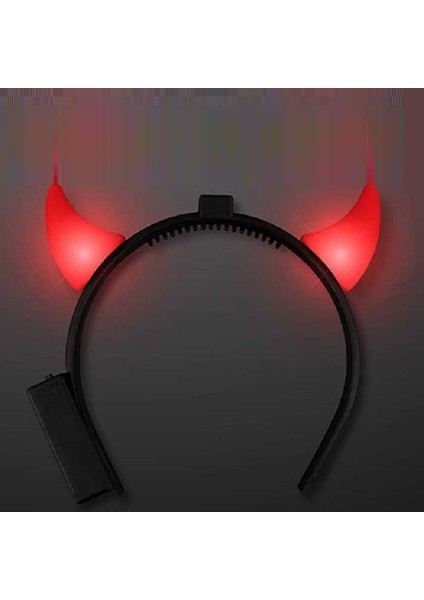 5 Adet Kırmızı Işıklı Şeytan Boynuzu Yılbaşı Parti Taçı Noel Taçı Yılbaşı Taçı Işıklı Şeytan Taçı