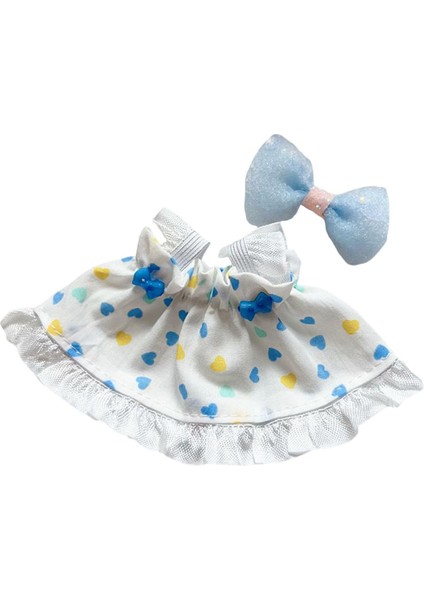 17CM Bebek Elbisesi Bebek Aksesuarları Küçük Kızlar Için Şık Bebek Elbisesi Hediye Mavi Kalpler (Yurt Dışından) fiyatları