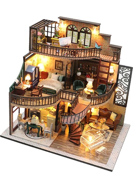 Ahşap Minyatür Yap Retro Lelights El Yapımı D (Yurt Dışından)