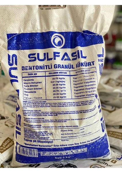 Sülfasil Granül Bentonitli Kükürt 5 kg %90 So3 - %10 Na/ca