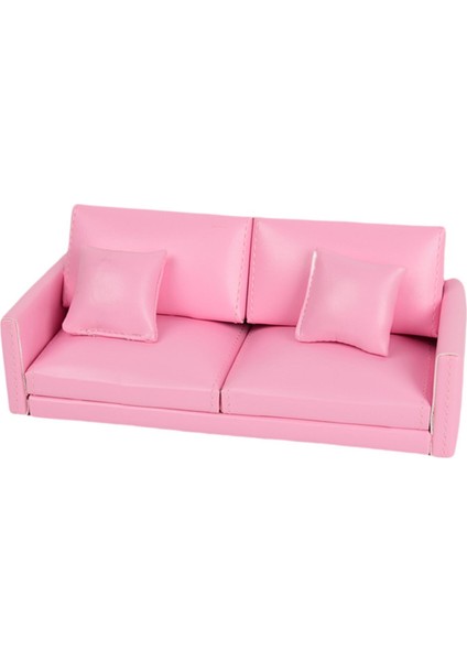 1:12 Ölçekli Minyatür Kanepe Bebek Evi Mobilyası Mini Oda Manzara Malzemeleri Pembe (Yurt Dışından)
