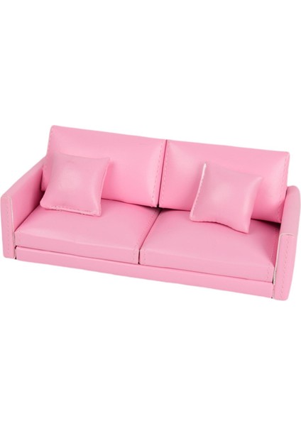 1:12 Ölçekli Minyatür Kanepe Bebek Evi Mobilyası Mini Oda Manzara Malzemeleri Pembe (Yurt Dışından)