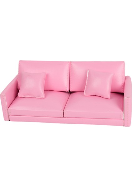 1:12 Ölçekli Minyatür Kanepe Bebek Evi Mobilyası Mini Oda Manzara Malzemeleri Pembe (Yurt Dışından)
