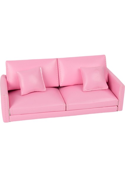 1:12 Ölçekli Minyatür Kanepe Bebek Evi Mobilyası Mini Oda Manzara Malzemeleri Pembe (Yurt Dışından)
