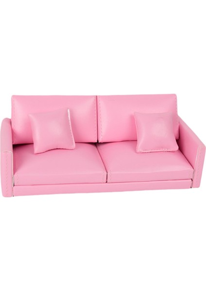1:12 Ölçekli Minyatür Kanepe Bebek Evi Mobilyası Mini Oda Manzara Malzemeleri Pembe (Yurt Dışından)