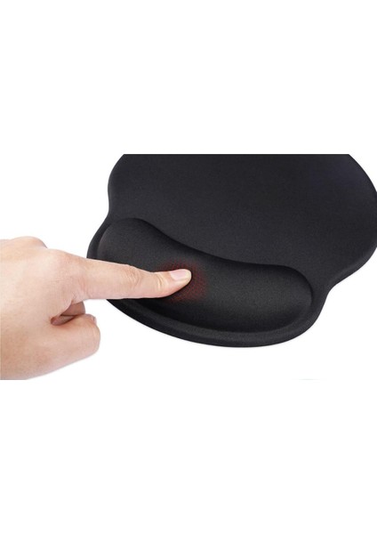 Bilek Destekli Jel Dolgulu Siyah Ergonomik Kaymaz Taban Mouse Pad Ev,ofis,oyun