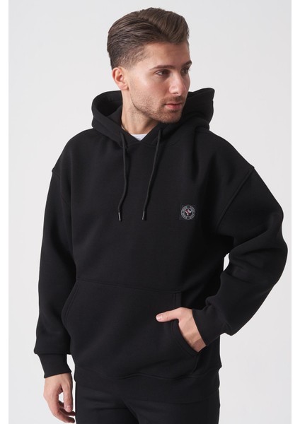 Rio De Janeiro SW2502 Hoddie Slim Fit Pamuklu Likralı Sweatshir Siyah fiyatları