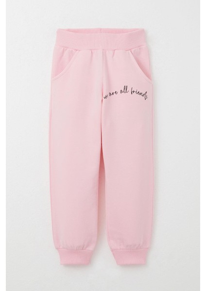 Kız Çocuk Eşofman Takım Arkadaşlık Temalı Sevimli Ayıcık Baskılı 1-4 Yaş, Pembe modelleri