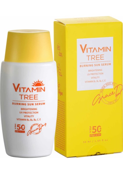 Vitamin Ağacı ile Aydınlık Görünüm Sağlayan Güneş Koruyucu Serum Burning Sun Serum SPF50