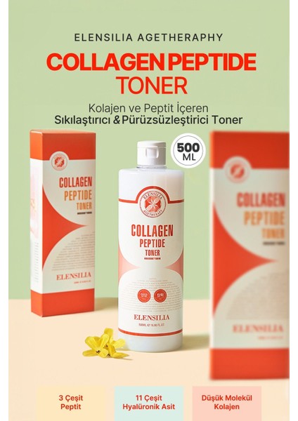 Kolajen ve Peptit Içeren Anti Aging Tonik Elensilia Collagen Peptide Toner 500ML Büyük Boy fiyatları