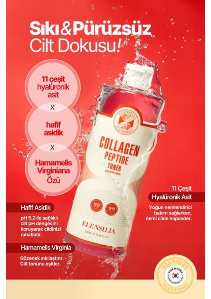 Kolajen ve Peptit Içeren Anti Aging Tonik Elensilia Collagen Peptide Toner 500ML Büyük Boy modelleri