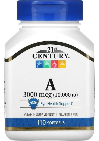 A Vitamini, 3.000 Mcg (10.000 Iu), 110 Softgel