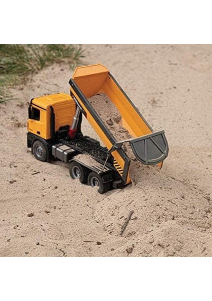 Huına 1/14 Yüksek Kalite Rc Model Damperli Kamyon Uzaktan Kumandalı Metal İş Makinası - 10Kg Yükleme Kapasiteli - 2.4G Full Fonksiyon Sesli Ve Işıklı - 1573
