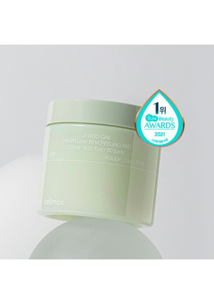 Jiwoogae Heartleaf Bha Peeling Pad - 10 Saniyede Peeling Pamuğu (60 Pads / 125ML)
