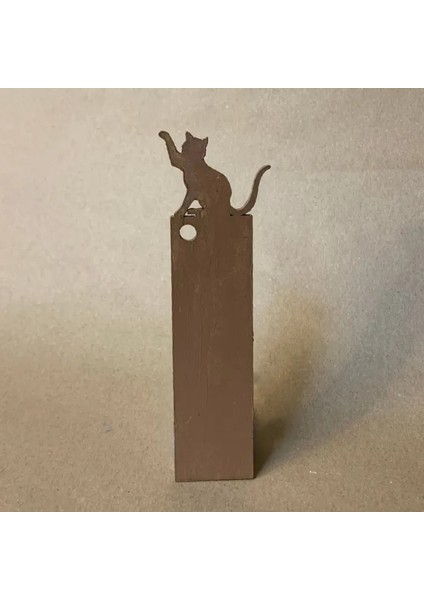 Uretti El Yapımı Bohem Tarzı Tütsü Kayığı - 5 x 25 cm / Kahverengi Kedi Kitap Ayracı Hediyeli