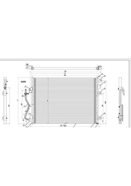 CRN083016 Klima Radyatörü (Kondanser) Renault Clio Iı .symbol Iı Clio Symbol I Kangoo 1.2 1.4 1.5 Dcı 1.6 1.9 Dcı (553X379X16) 7700430000