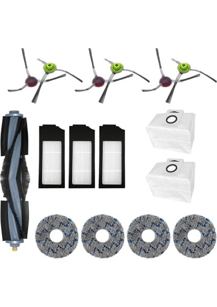 X1 Omni Turbo Robot Süpürge Ana Yan Fırça Hepa Filtre Paspas Bezi Toz Torbaları Yedek Parçaları (Yurt Dışından)