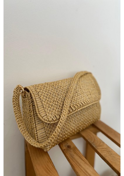 Kanvas Çanta Örgü Kiti 45X21CM - Simli Gümüş Polyester Makrome No.3 Tığ Plastik Kanvas Çanta Seti Simli Ip fiyatları