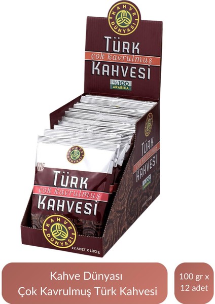Çok Kavrulmuş Türk Kahvesi 100 gr x 12 Adet