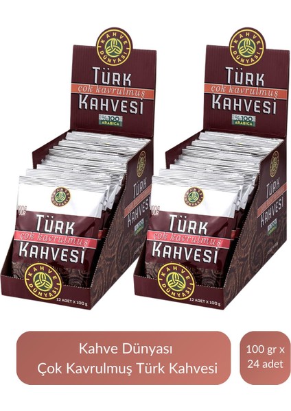 Çok Kavrulmuş Türk Kahvesi 100 gr x 24 Adet