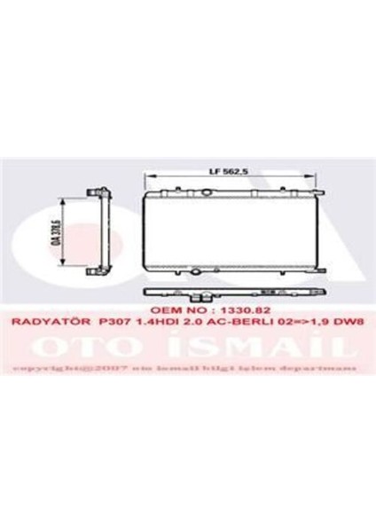 732892 Motor Su Radyatör P307 C4 1.4 Hdı 2.0 Klimalı Partner Iı Berlingo Iı Xsara Iı Xsara Picasso Klimalı 1330.F4