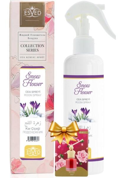 Kar Çiçeği Kokusu Sprey 400 ml Gül Kokusu Araba Kokusu 8ml