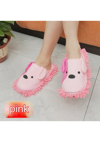 Karikatür Köpek Paspas Terlik Mikrofiber Temiz Toz Alma Ayrılabilir Mop Ayakkabı Ofis Ev Odası Pembe (Yurt Dışından) modelleri