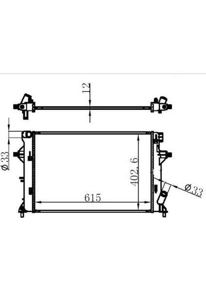 BHY199012 Radyatör Brazing Elantra 1.6 15 I30 1.4mpı-1.6mpı 16 615X403X12 25310F2000