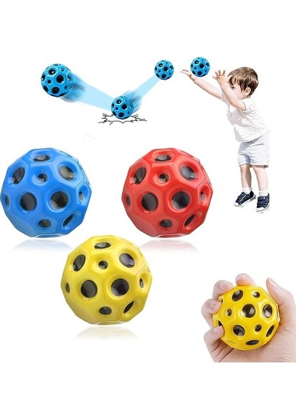 Yükseğe Zıplayan Delikli Bouncer Ball Space Ball Süper Uzay Topu 1 Adet Ay Top Moon Ball