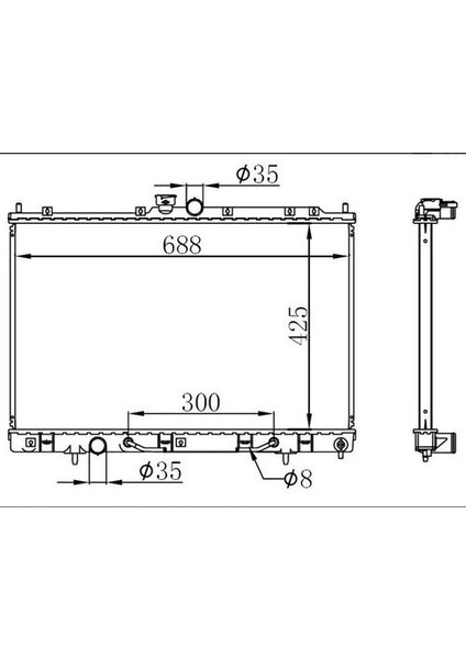 BMI143022 Radyatör Brazing At 425X688X22 Outlander 2.0ı 03 62893 MR993927