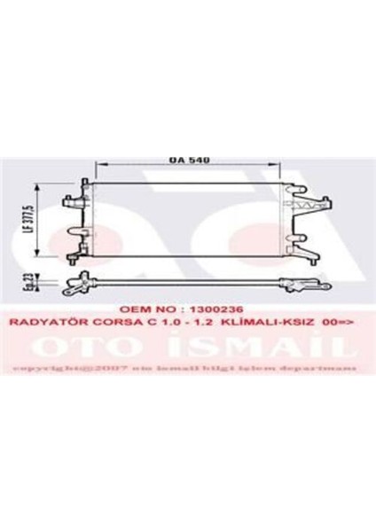 732825 Motor Su Radyatörü Z10XEP Z12XE Z12XEP Z14XEP Corsa C 1300236