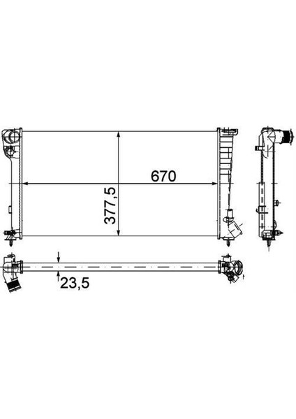 BPE017022 Radyatör Brazing PARTNER-BERLINGO-XSARA-306 1.9dzl Dw8 98-02 Klimasız Mek 667X358X22 1330.41