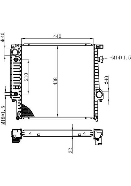 BBM104032 Radyatör Brazing At 440X438X32 3.20I E30 82-87 1719528