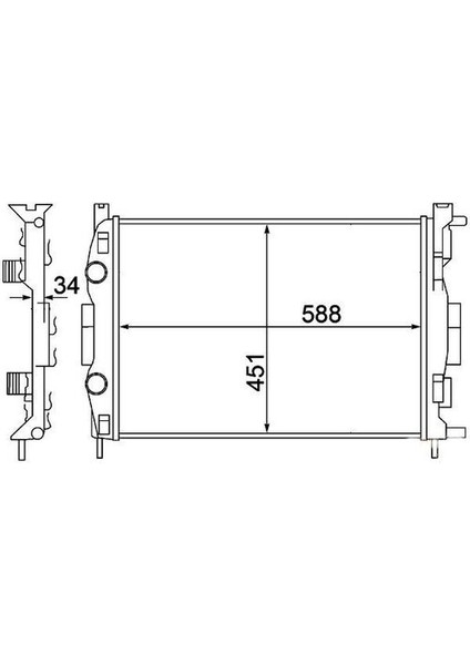 BRN018 Radyatör Megane Iı 03-1.5 1.9 Dcı KALE-0520221AB MRMOEM-1065107