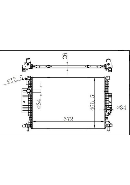 BFR204026 Radyatör Brazing mt 672X466X26 Focus 11 Kuga 13 CMA10 1.5 Ecobosst-2.0 Tdcı 606215 1857556