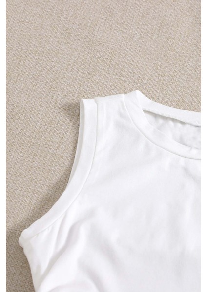 Yanları Büzgülü Kolsuz Bluz Crop Top Atlet modelleri