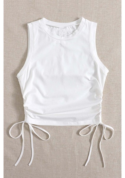Yanları Büzgülü Kolsuz Bluz Crop Top Atlet fırsatları