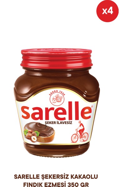 Şekersiz Kakaolu Fındık Ezmesi 350 gr x 4 Adet