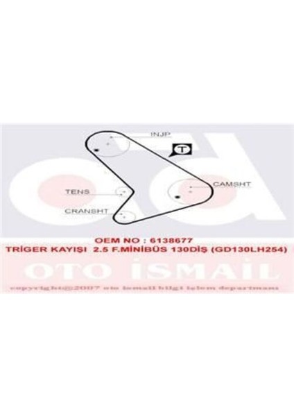 5064 Triger Kayışı 130X254 130DIS GD130LH254 CT512 Transit T12-T15 2.5 Dizel 88-90 844F6K288AB