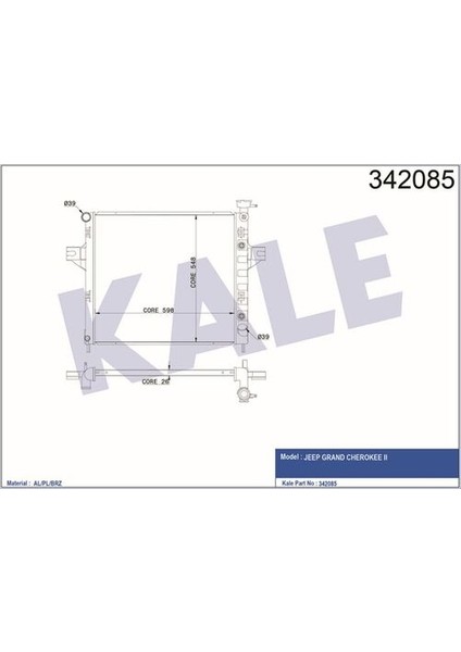 342085 Radyatör Grand Cherokee Iı 4.7 V8 4x4 99 04 52079425