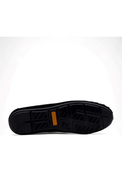 4183 Erkek Deri Loafer Ayakkabı - Süet Siyah - 43
