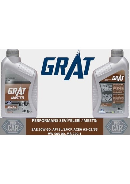 620501 Motor Yağı 1 Litre 20W50 Apı Sl-Cf