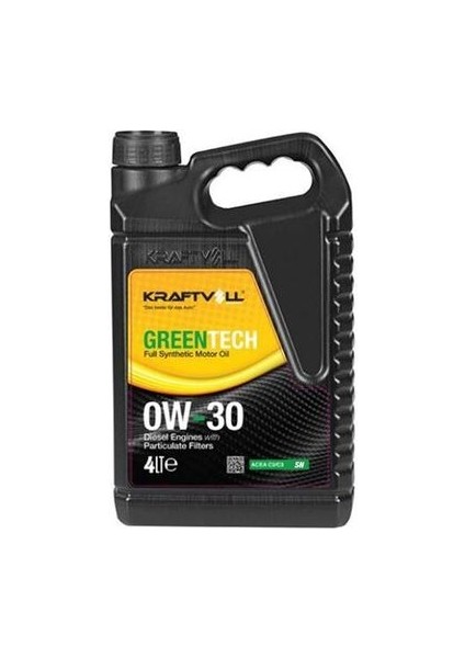 17012022 Motor Yağı Dizel Dpf Dizel Partikül Filtre Greentech 0W30 Tam Sentetık Acea C3 Sn 4 Lt